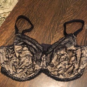 Fantasie black and nude lace bra 38 G